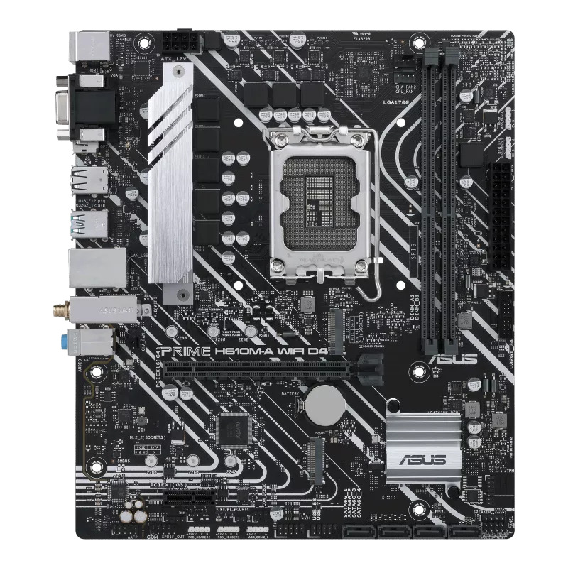ASUS ASUS PRIME H610M-A-WIFI, 2xDDR5, M.2, D-SUB, HDMI, DP, Wi-Fi 5, Bluetooth 5.0, 12.Nesil, LGA1700 Soket, Anakart-56000