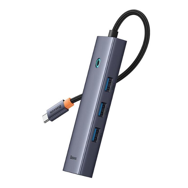 BASEUS BASEUS ULTRA JOY 6IN1 MULTI GRI TYPE-C HUB G�R��:TYPE-C �IKI�:USB X3, TYPE-C X1, HDMI X1, RJ45 X1 B00052807813-00 -56917