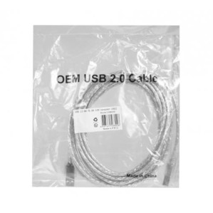 S-LINK OEM USB250, Şeffaf, USB Yazıcı Kablosu, 5 Metre-64777