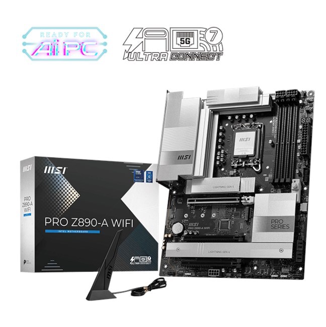 MSI MSI MB PRO Z890-P WIFI SOKET 1851 DDR5 9200MHZ(OC) USB 20Gbps 4xM.2 2xTB4 HDMI 2X DP 5G LAN WIFI 7 ATX
