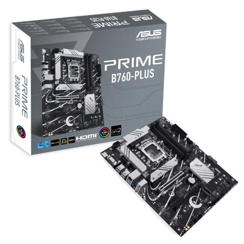 ASUS ASUS PRIME B760-PLUS, 4xDDR5, 3x M.2, D-SUB, HDMI, DP, Type-C, 12-13.Nesil, LGA1700 Soket, Anakart