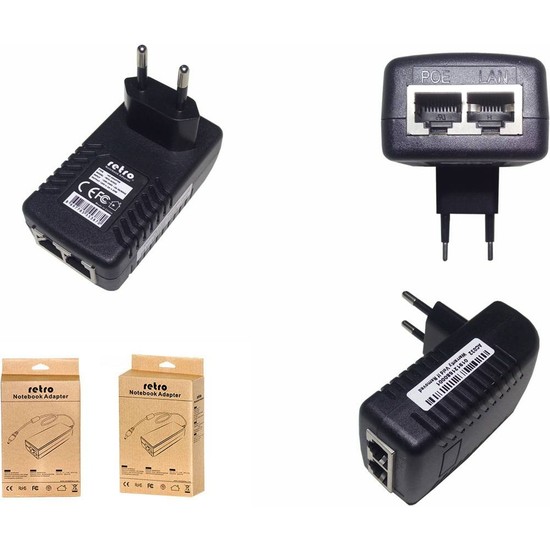 RETRO RETRO 24V 1A 24W Gigabit POE Adaptör + Injector