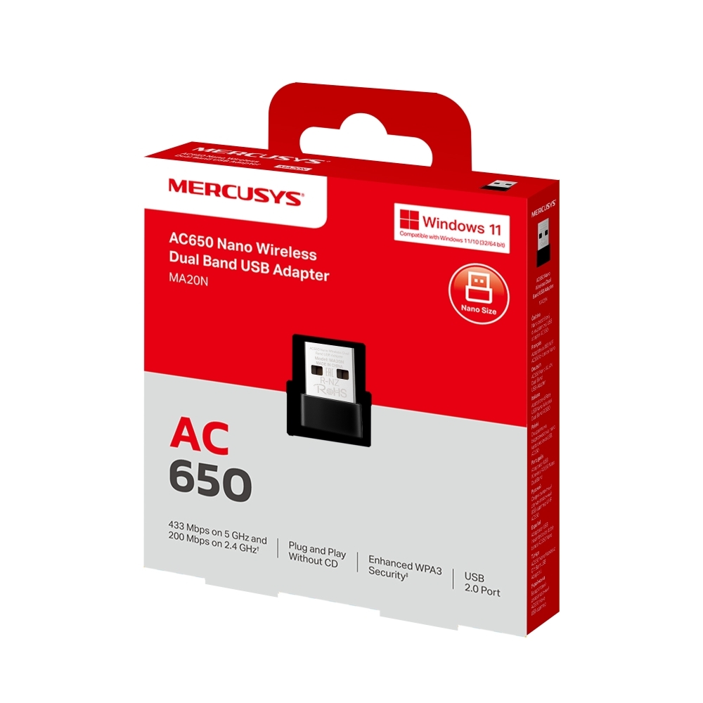 TP-LINK TP-LINK MERCUSYS MA20N AC650 NANOWi-Fi USB 2.0 ADAPTÖR