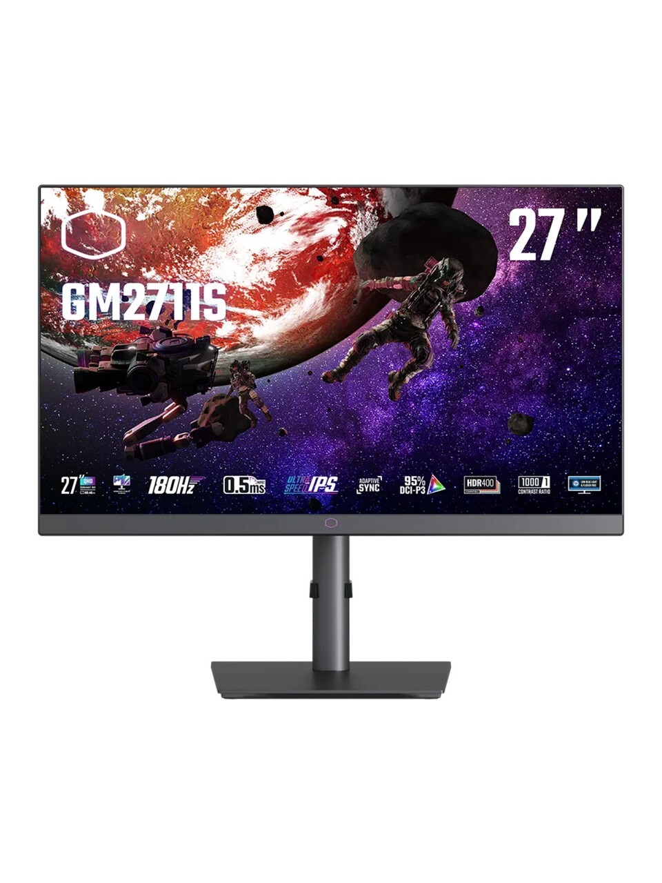 COOLERMASTER CM GM2711S 27" 180Hz 1ms Ultra Speed IPS 2K 2xHDMI, 1xDP, HDR, USB Type-C A.R.T Film Pivot Monitör
