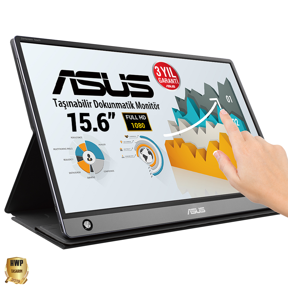 ASUS 15.6" Asus MB16AMT 5ms MM USB Type-C Dokunmatik IPS Monitör