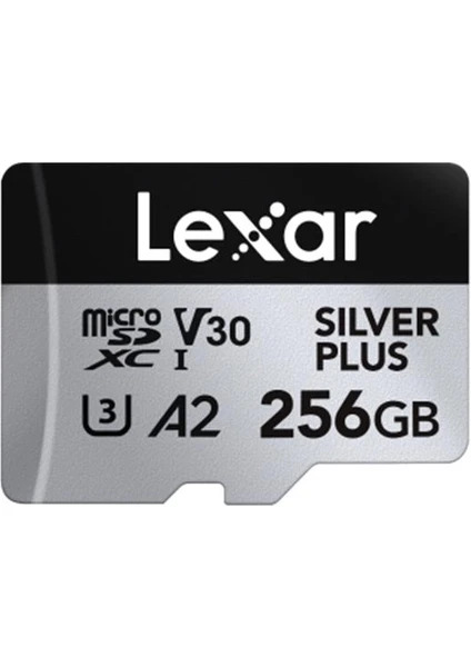LEXAR 256GB LMSSIPL256G-BNANG MICROSD HIGH-PERFORMANCE SILVER PLUS MICROSDXC UHS-I UP TO 205MB/S READ 150MB/S WRITE C10 A2 V30 U3