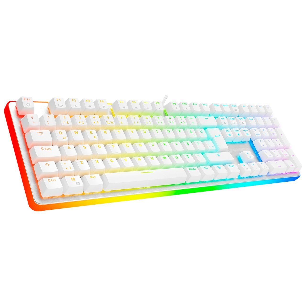 GAMEBOOSTER  g918 fire storm rgb blue switch mekanik beyaz oyun klavyesi