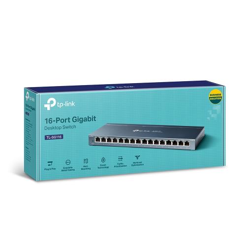 TP-LINK TP-LINK OMADA TL-SG116(UN) V2 16 Port GigaBit Metal KasaSwitch
