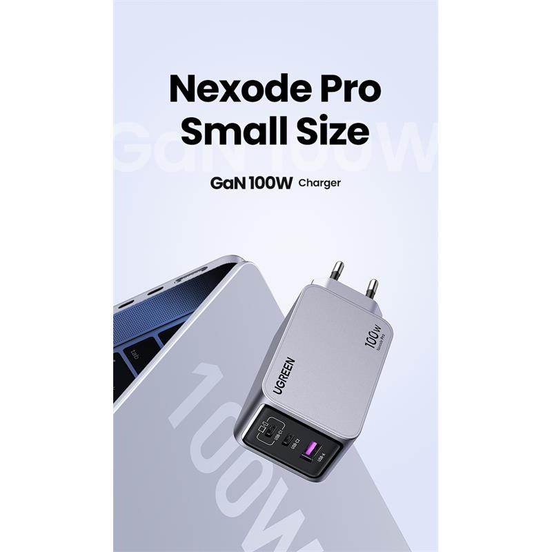 UGREEN UGREEN NEXODE PRO 100W GAN HIZLI ŞARJ CİHAZI TYPE-C QC PD 2XUSB-C, 1XUSB-A UZAY GRİSİ 25874 -50489
