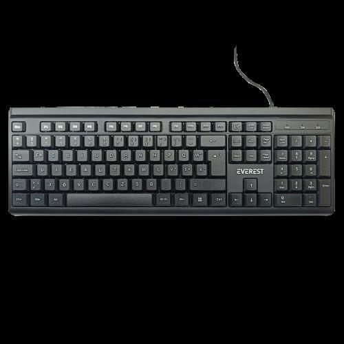 EVEREST EVEREST KB-741F, USB Kablolu, Türkçe F,  2 metre Bakır Kablolu, Standart Klavye (Siyah)