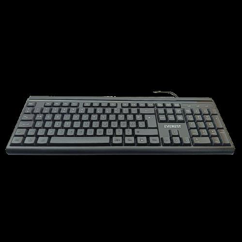 EVEREST EVEREST KB-741F, USB Kablolu, Türkçe F,  2 metre Bakır Kablolu, Standart Klavye (Siyah)-53659