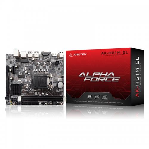 ARKTEK ARKTEK ALPHA FORCE, AK-H61M EL, 2xDDR3, M.2, D-SUB, HDMI, 2-3.Nesil, LGA1155 Soket, Anakart