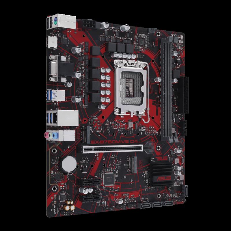 ASUS  EX-B760M-V5 D4-CSM INTEL B760 LGA1700 DDR4 5333 HDMI VGA CIFT M2 USB3.2 2.5Gbit LAN mATX  5X PROTECTION III  İCAFE LABS SERTIFI