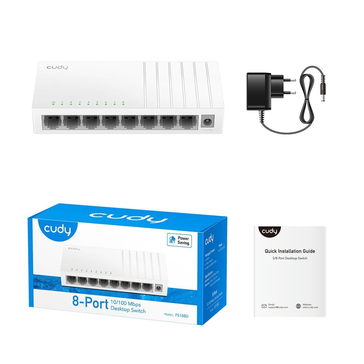 CUDY CUDY FS108D_EU_V3.0 FS108D 8 Port 10/100Mbps Fast Ethernet Desktop Switch
