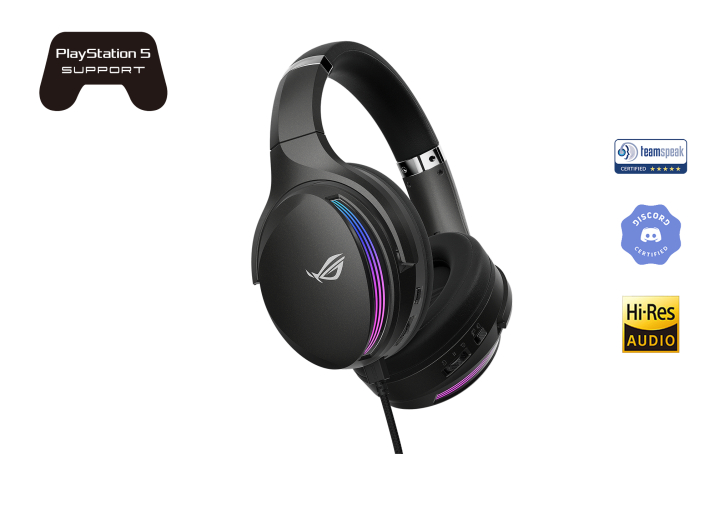 ASUS ROG FUSION II 500 OYUNCU KULAKLIĞI AI MIC 7.7 GERÇEKÇİ SES Hİ-RES ESS 9280 QUAD DAC 3.5 MM USB-C (PC MAC PS4 PS5 SWITCH XBOX VE 