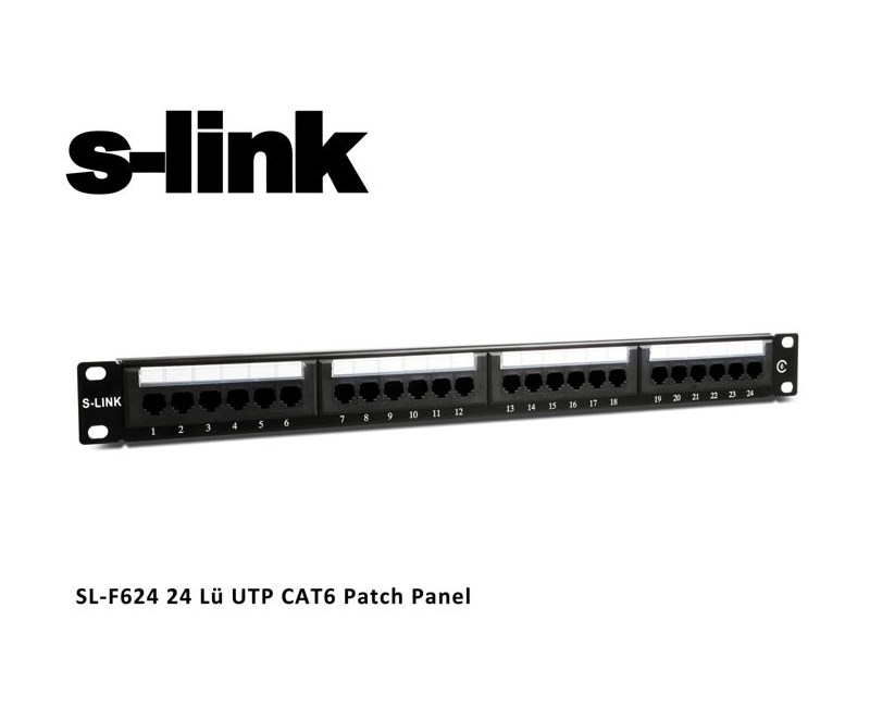 S-LINK S-Link SL-F624 24 Port Cat6 Patch Panel - 3U
