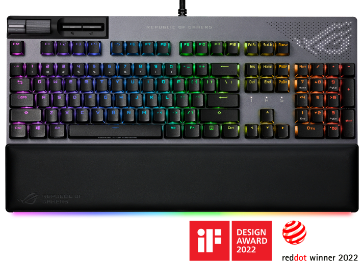 ASUS ROG STRIX FLARE II RED ANIMATE RGB OYUNCU KLAVYESİ DEĞİŞTİRİLEBİLİR ROG NX RED SWITCH LEDLİ EKRAN MEDYA KONTROLLERİ USB VE BİLEK