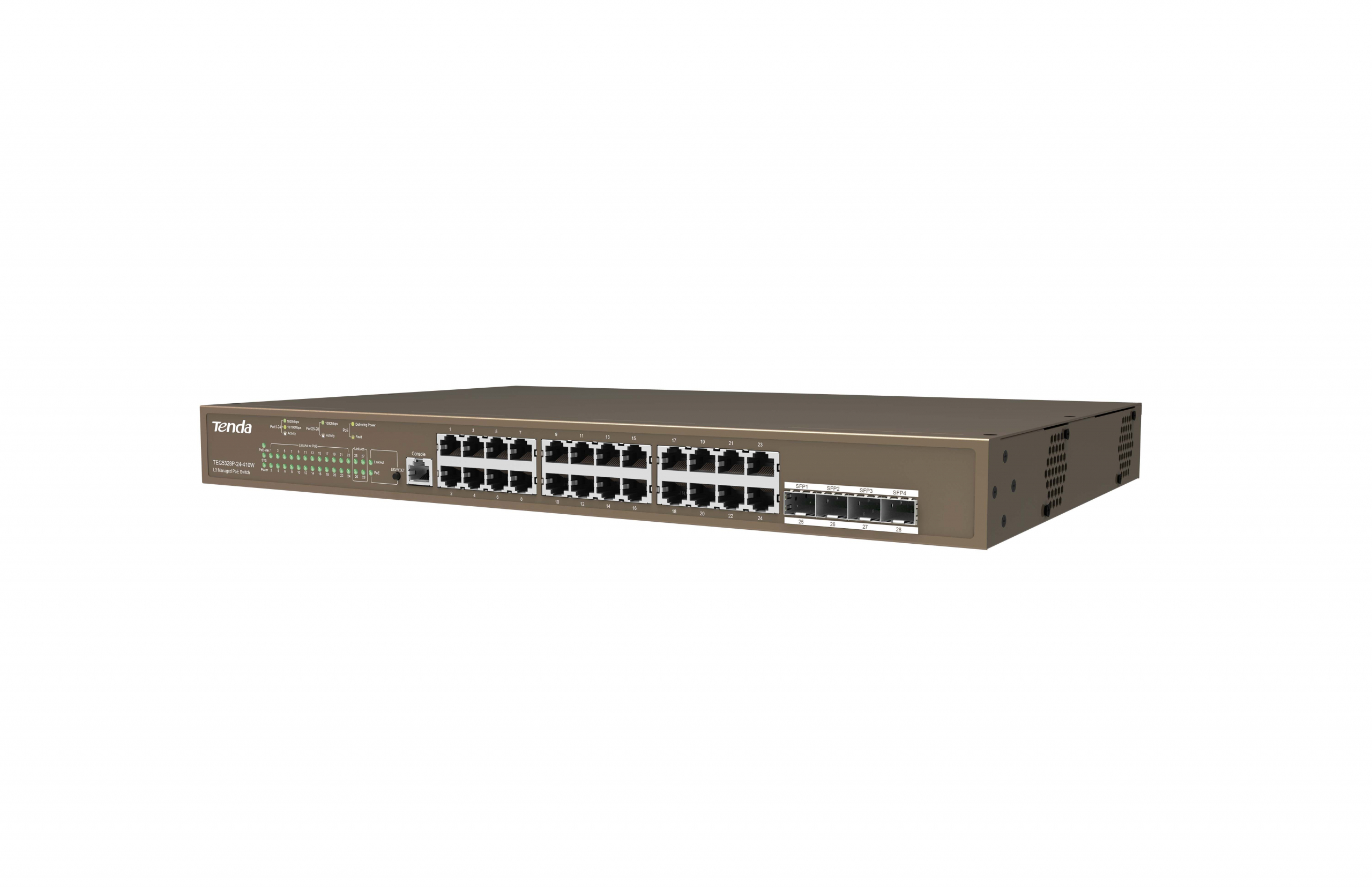 TENDA 24 Port Gigabit Yönetilebilir PoE Switch TEG5328P-24-410W