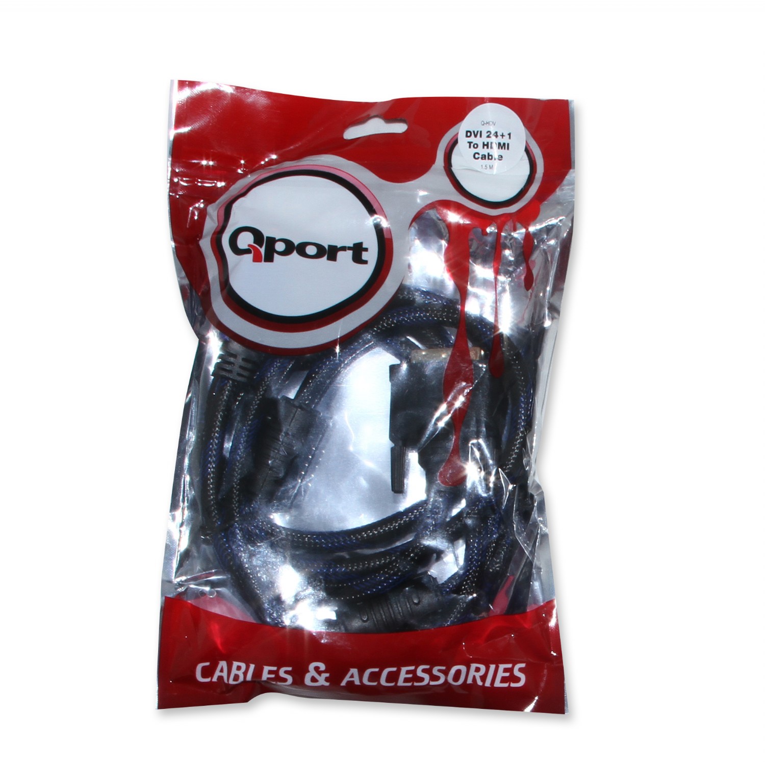 QPORT Q-HDV DVI TO HDMI 24+1 CONVERTER ÇEVİRİCİ KABLO 1,8 MT Q-HDV-21665