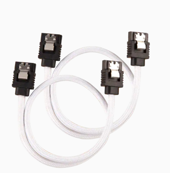CORSAIR CC-8900248 Premium Sleeved SATA 6Gbps 30cm Cable — White
