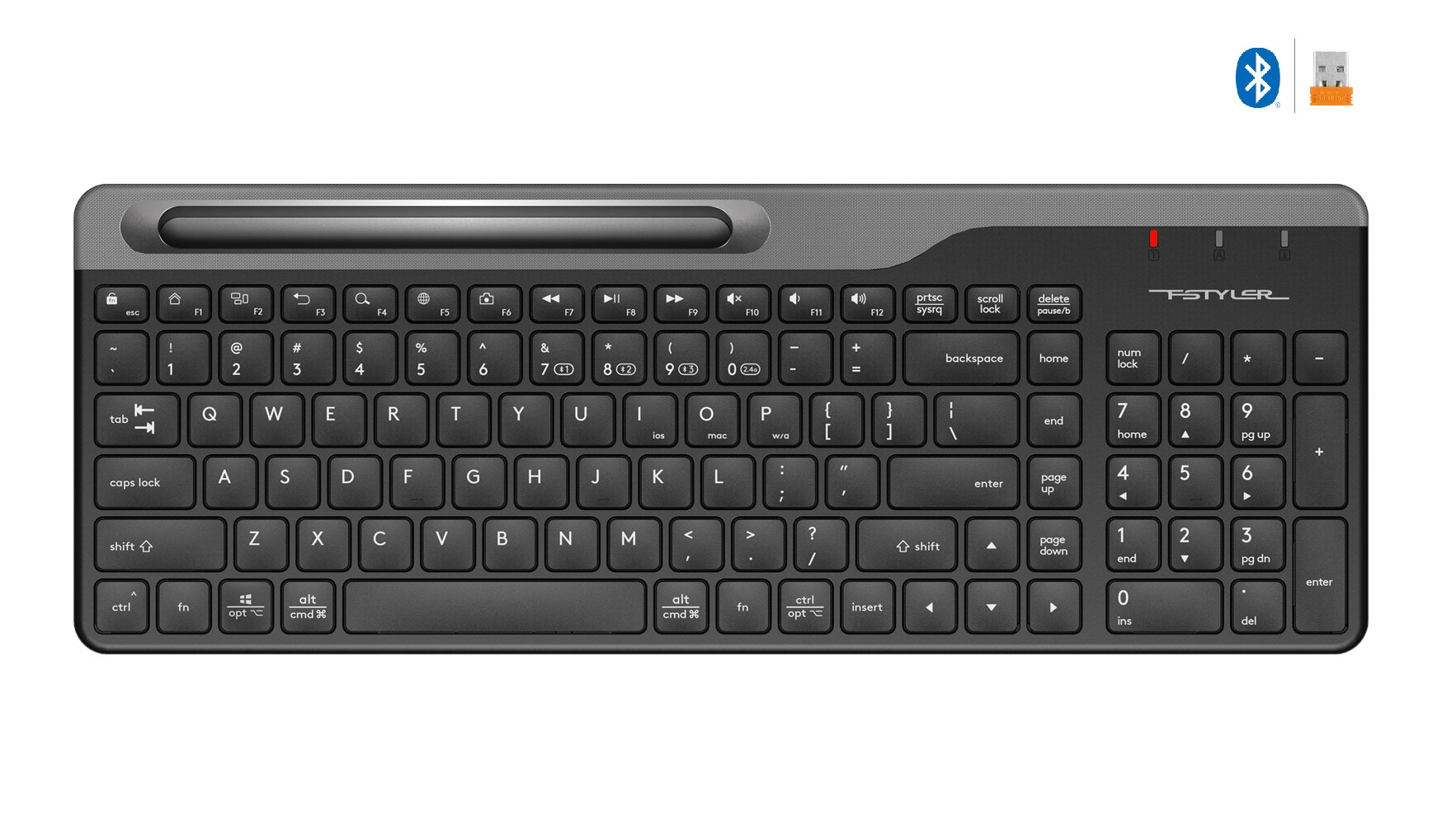 A4-TECH FBK25 KABLOSUZ Q MULTIMEDIA KLAVYE SIYAH