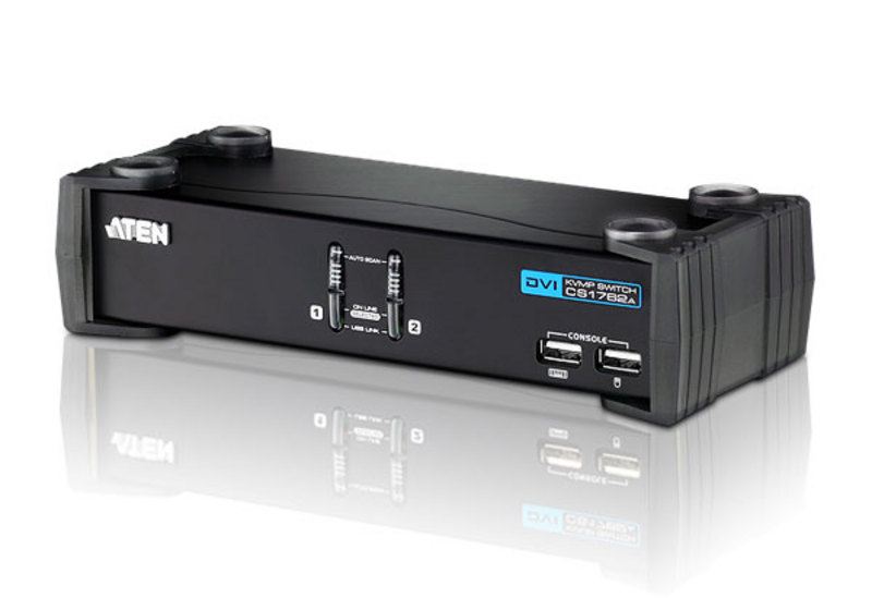 ATEN-CS1762A 2 port'lu USB 2.0 DVI KVMP™ Switch + 2 port'lu USB (2.0) Hub, Masaüstü T