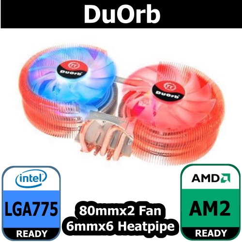 THERMALTAKE Thermaltake Duo Orb Intel LGA775 ve AM2 ile uyumlu CPU Soğutucusu