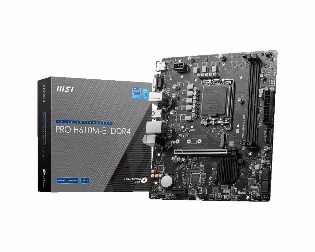 MSI MB PRO H610M-E DDR4 SOKET 1700 DDR4 3200 (OC) HDMI VGA M.2 USB3.2 1x1G LAN mATX
