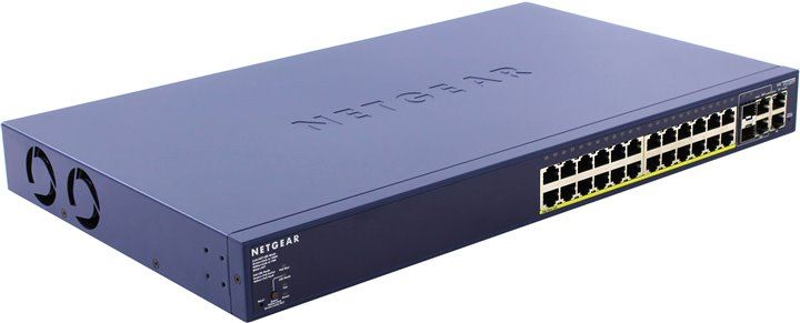 NETGEAR FS728TP-100EUS 24 Portlu 10/100 Fast Ethernet 2 Copper 2 SFP , 24 PoE Port (192W)