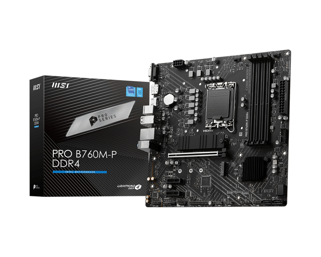 MSI MB PRO B760M-P DDR4 SOKET 1700 DDR4 5333MHZ (OC) PCI-E Gen4 2X M.2 USB3.2 DP HDMI 1x2.5G LAN ATX