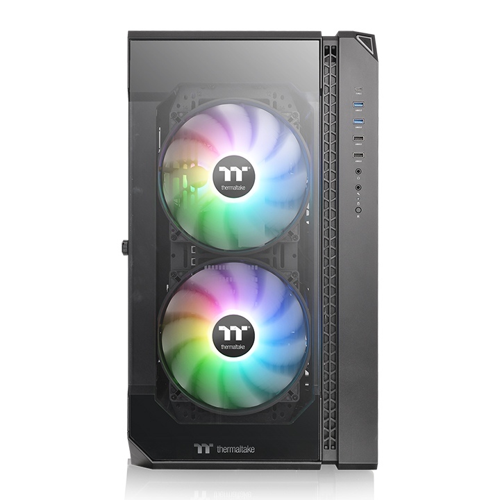 THERMALTAKE Thermaltake View 51 Tempered Glass Pencereli, 2x200mm ARGB Ledli Siyah MidTower Kasası-60492