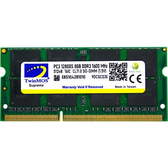 TWINMOS 8 GB DDR3 1600MHz TWINMOS 1.5V SODIMM (MDD38GB1600N)