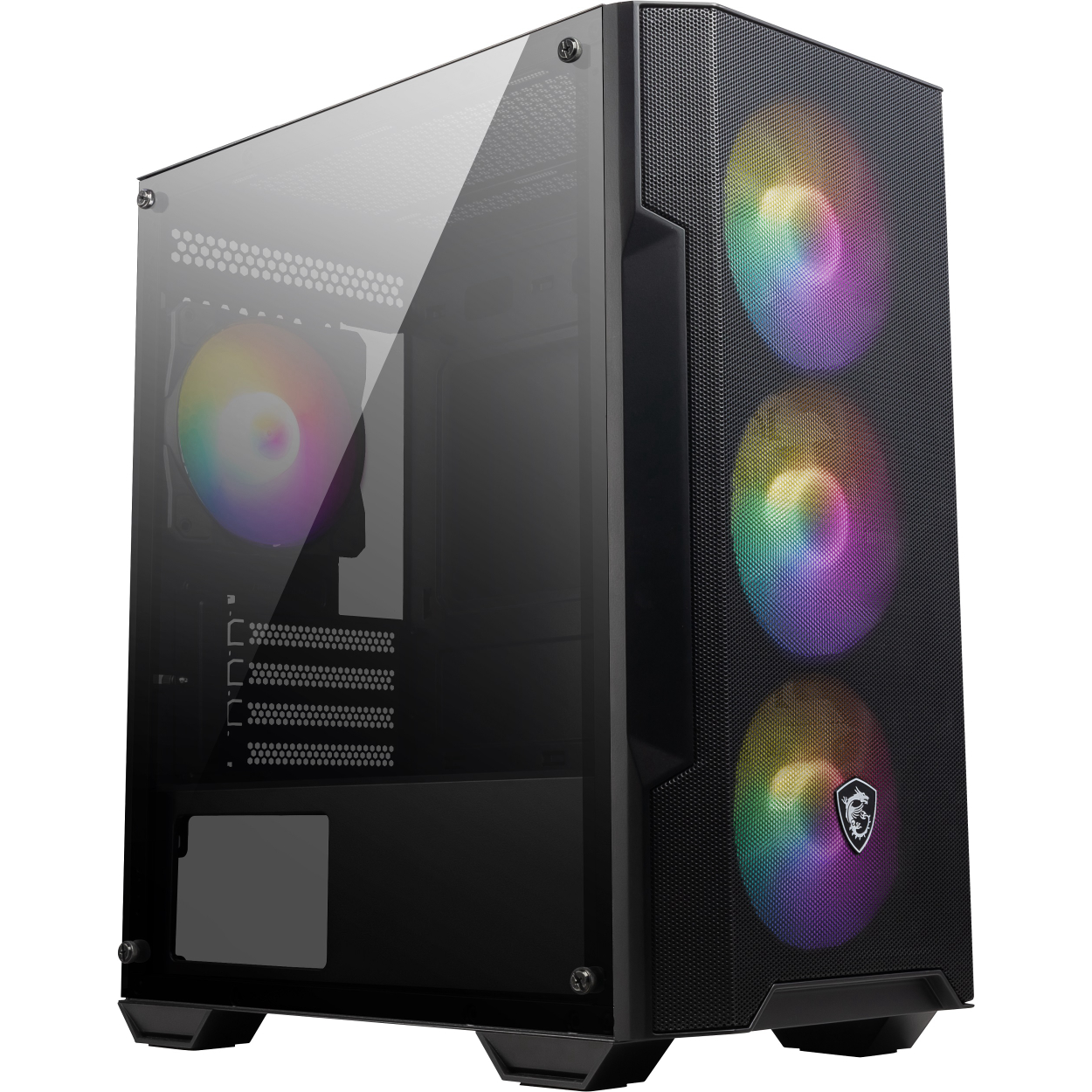 MSI MAG FORGE M100A Akrilik yan panel 3x120mm 1x120mm Auto RGB Fan mATX Gaming Bilgisayar Kasası-23312