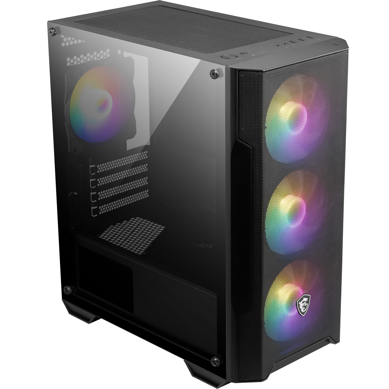 MSI MAG FORGE M100A Akrilik yan panel 3x120mm 1x120mm Auto RGB Fan mATX Gaming Bilgisayar Kasası-23314
