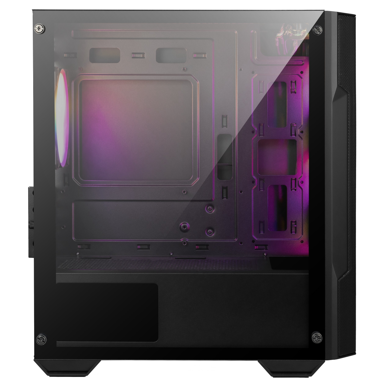 MSI MAG FORGE M100A Akrilik yan panel 3x120mm 1x120mm Auto RGB Fan mATX Gaming Bilgisayar Kasası-23315