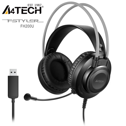 A4-TECH FH-200U Mikrofonlu Gri USB Kulaklık