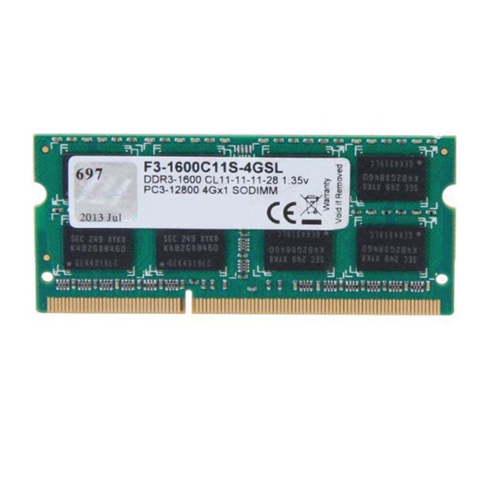 GSKILL GSKILL F3-1600C11S-4GSL Value DDR3L-1600Mhz 1.35V Low Voltaj CL11 4GB SO-DIMM