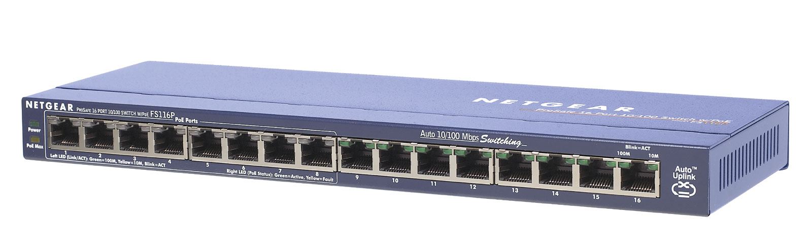 NETGEAR FS116PEU 16Port 10/100 8 Port POE Switch