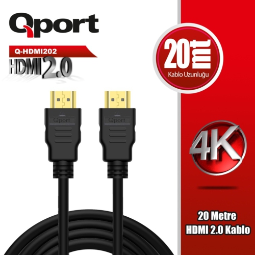 QPORT Q-HDMI202 20m Hdmi 2.0 Kablo