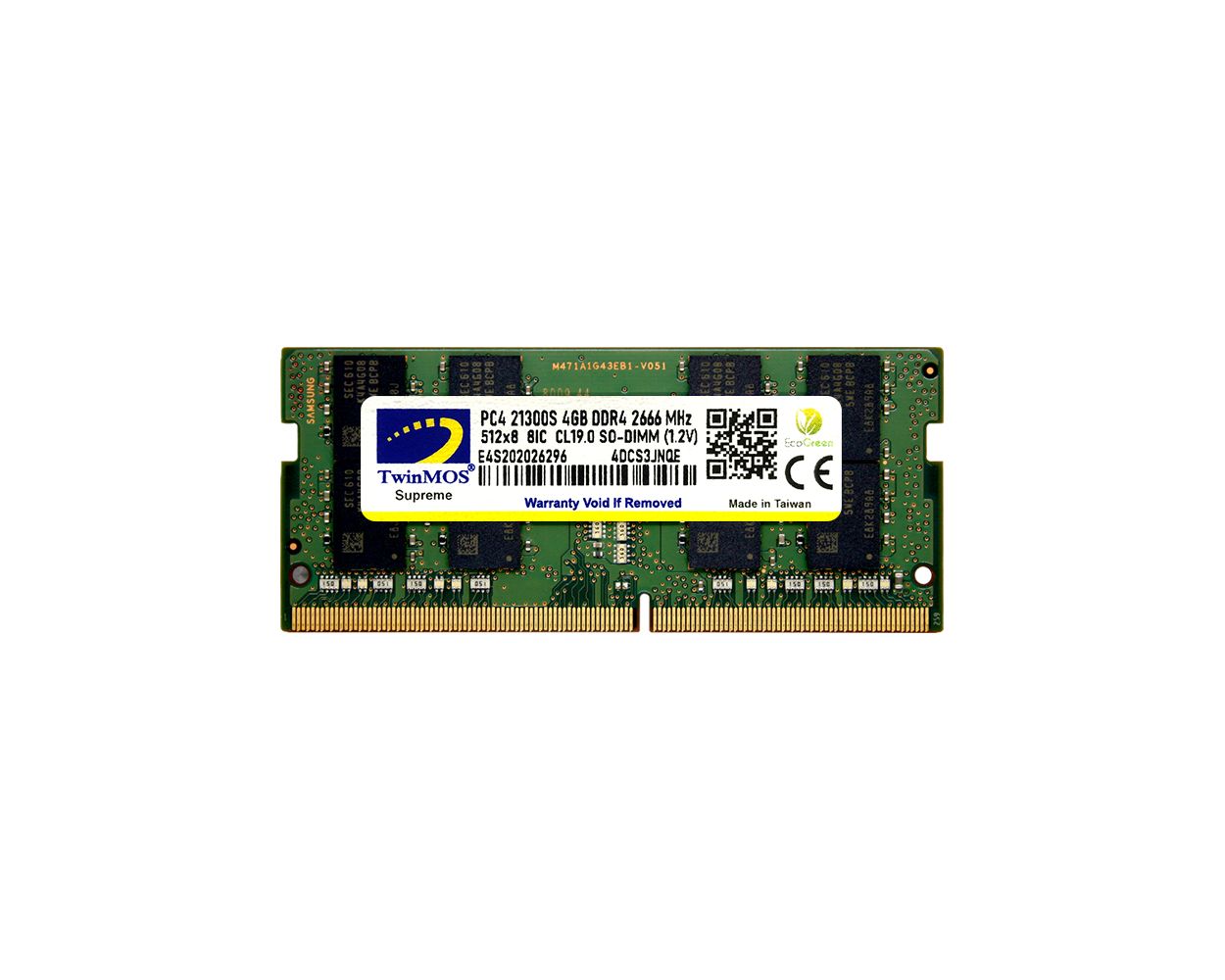 TWINMOS 4 GB DDR4 2666MHz TWINMOS SODIMM CL19 (MDD44GB2666N)