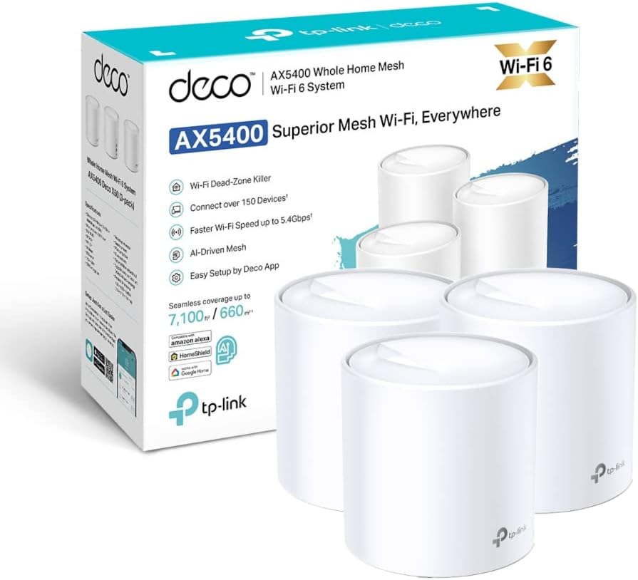 TP-LINK Deco X60 (3-pack) AX5400 Whole Home Mesh Wi-Fi 6 System