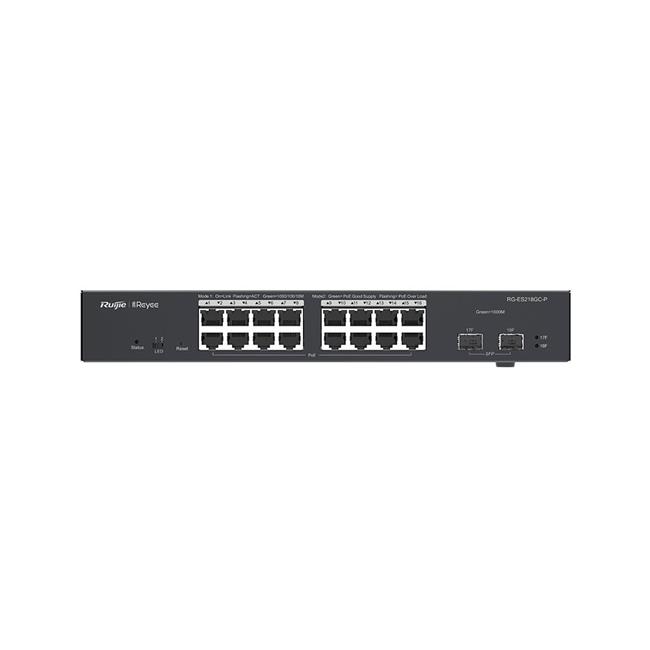 RUIJIE REYEE RG-ES218GC-P 16 PORT GIGABIT +2XGB SFP UPLINK CLOUD YONETILEBILIR 240W POE SWITCH