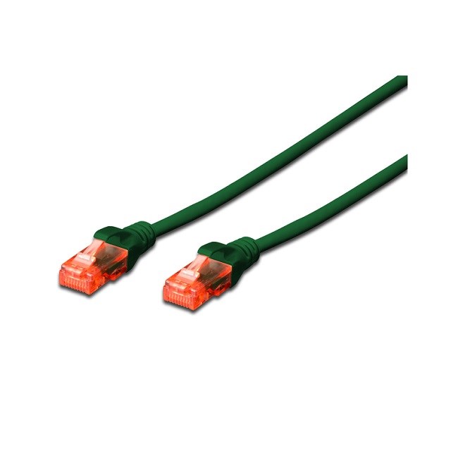 DIGITUS Patch Kablo, U-UTP, CAT. 6, 0.5 metre, AWG 26/7, Cu, LSZH, Yeşil renk DK-1617-005/G