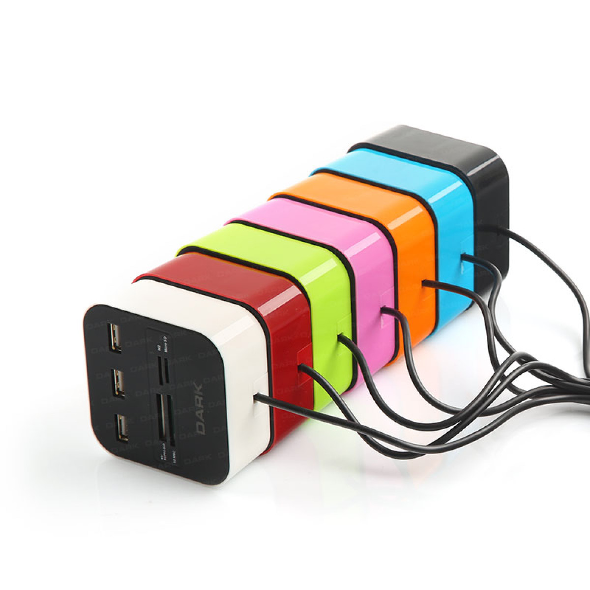 DARK DK-AC-UCR202BL USB 2.0 Multi Kart Okuyucu + 3 x USB 2.0 HUB Mavi-21167
