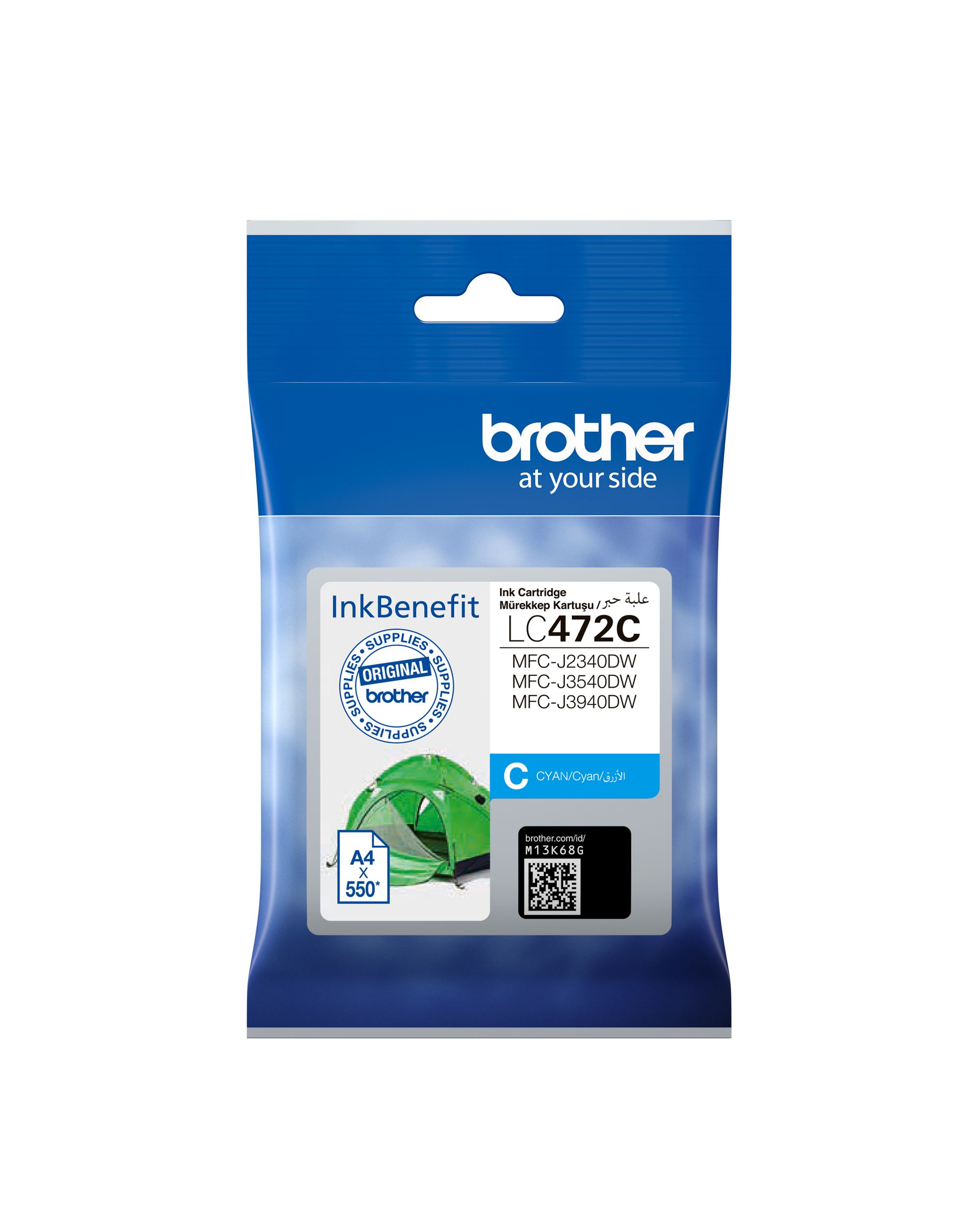 BROTHER 550 SAYFA MAVI KARTUŞ LC472C