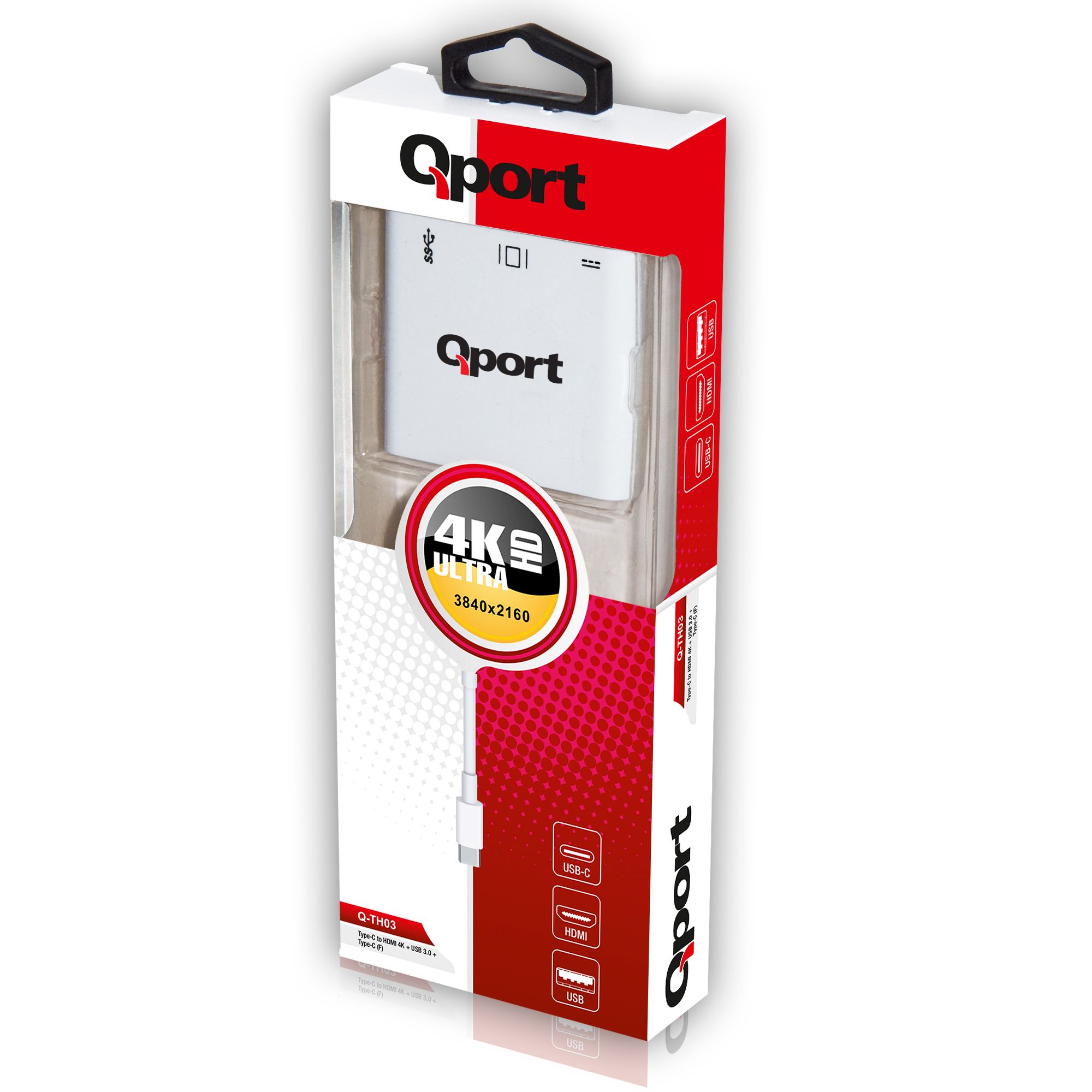 FLAXES Q-TH03 TYPE-C TO HDMI 4K (3840*2160) +USB 3.0+TYPE-C (F) 4K ÇEVİRİCİ CONVERTER