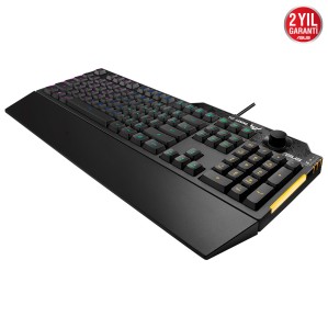 ASUS TUF GAMING K1 RGB MECH BRANE TURKCE OYUNCU KLAVYESI OZEL SES DUGMESI YAN ISIK CUBUGU ARMOURY CREATE OZELLIKLI SUYA VE TOZA DAYAN-63136