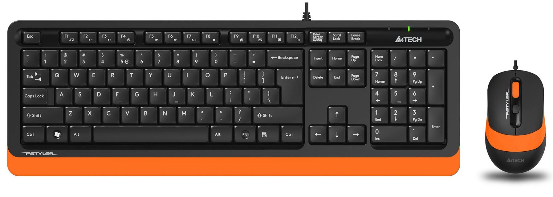 A4-TECH F1010 Q Türkçe Siyah/Turuncu Multimedya Kablolu Set (Klavye-Mouse) F1010/TURUNCU
