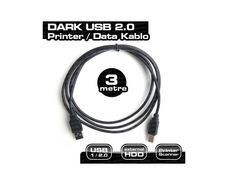 DARK Dark DK-CB-USB2PRNL300 3Mt  USB 2.0 Yazıcı Kablosu