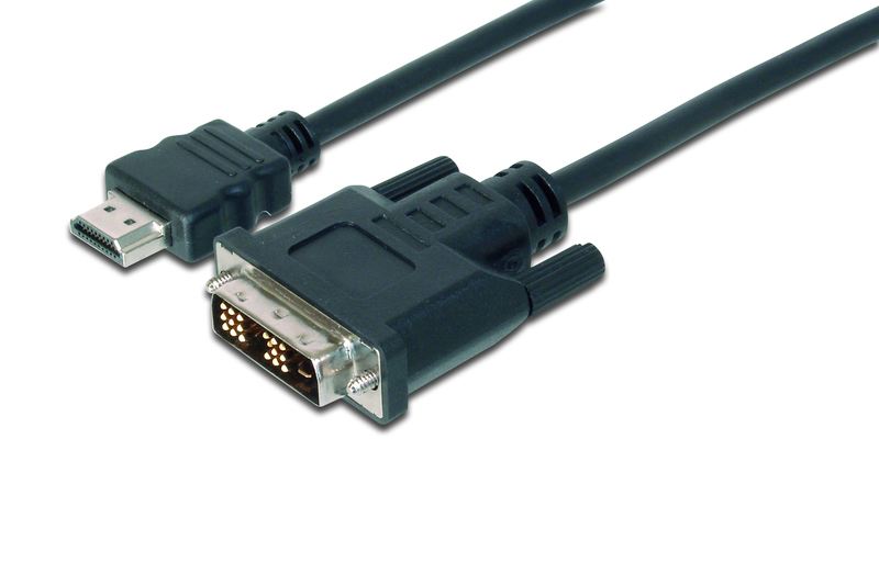 ASSMANN HDMI adaptör kablosu, Tip A-DVI (18+1) M/M, 2,0m, Full HD, bl AK-330300-020-S